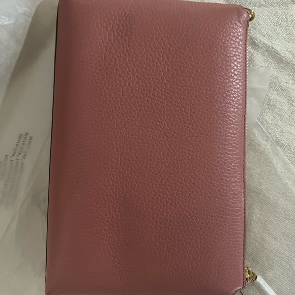 Tory Burch Kira Pebbled Wallet Crossbody In Pink Magnolia NWT - Picture 7 of 12